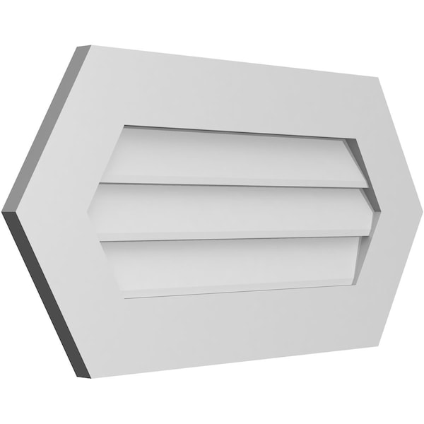 Half Round Surface Mount PVC Gable Vent W/ 3-1/2W X 1P Standard Frame, 30W X 15H